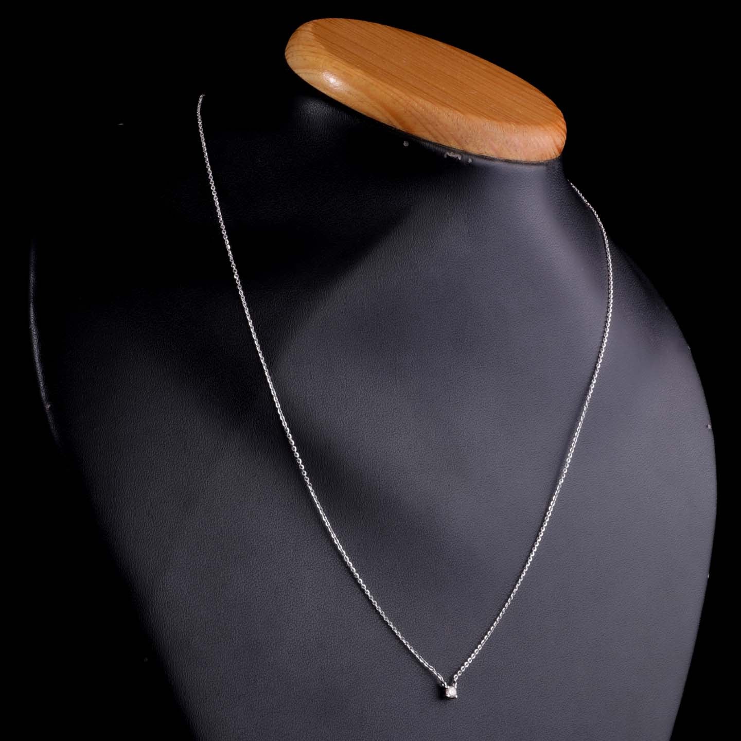 Silver Solitaire Pendant Necklace