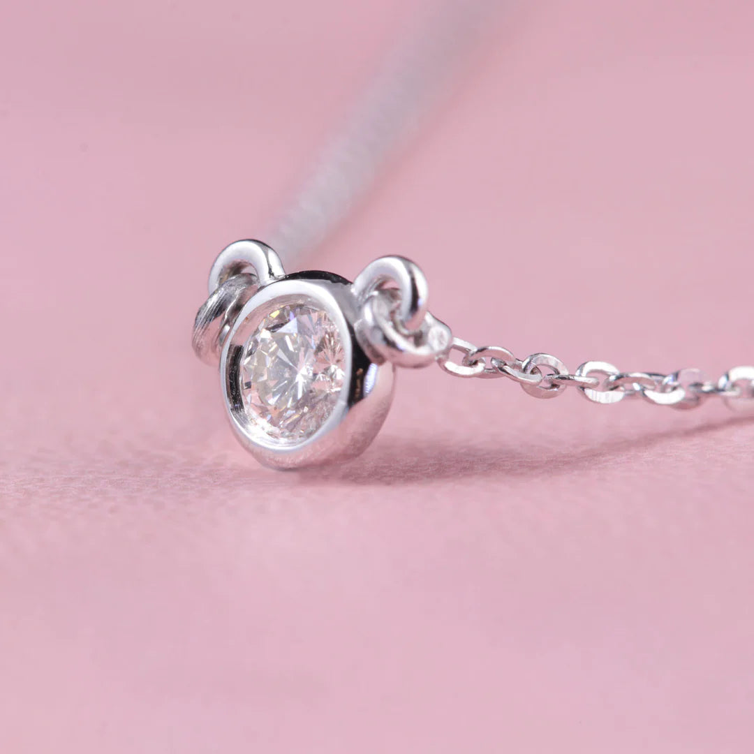 Solitaire Silver Pendant Necklace