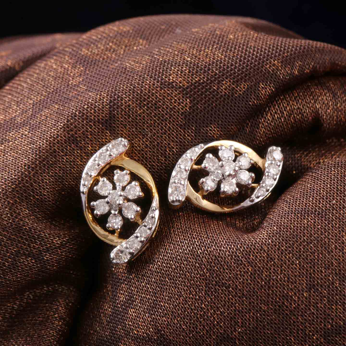 Floral Silver Stud Earrings