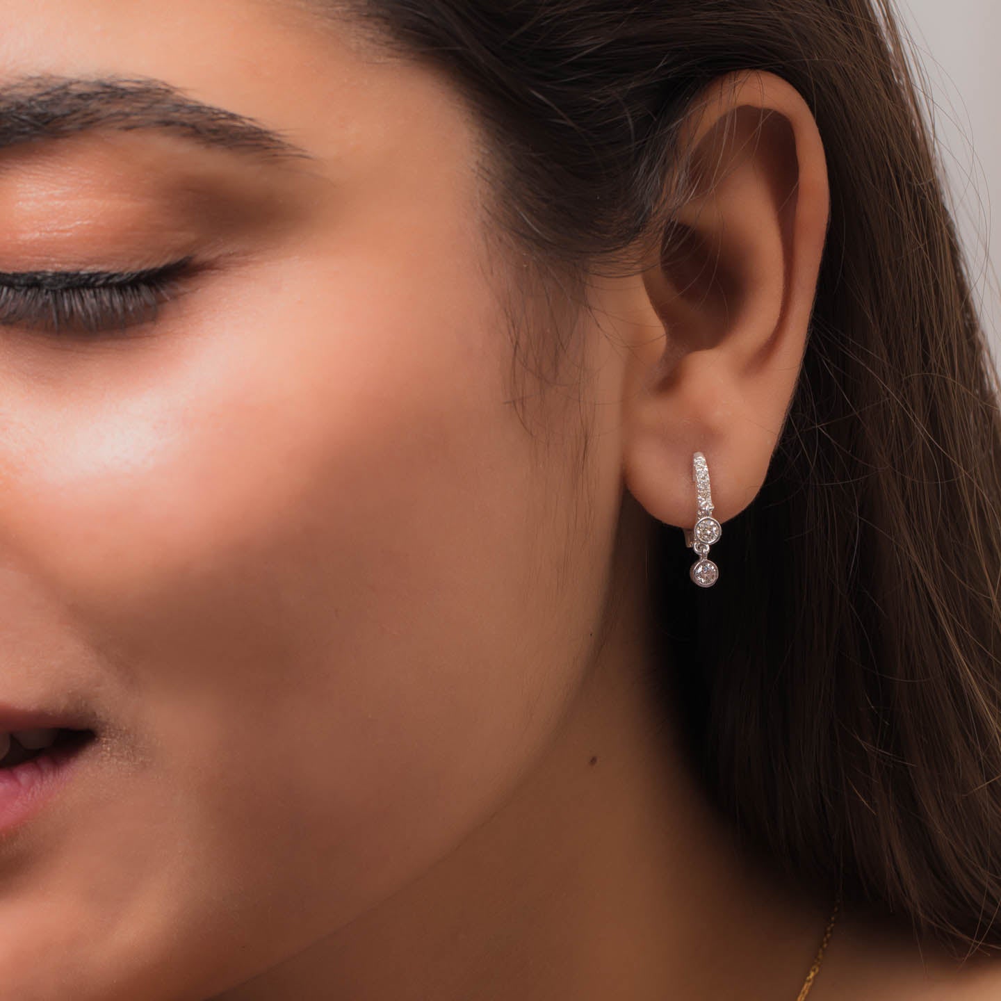Diamond Gold Hoop Earrings