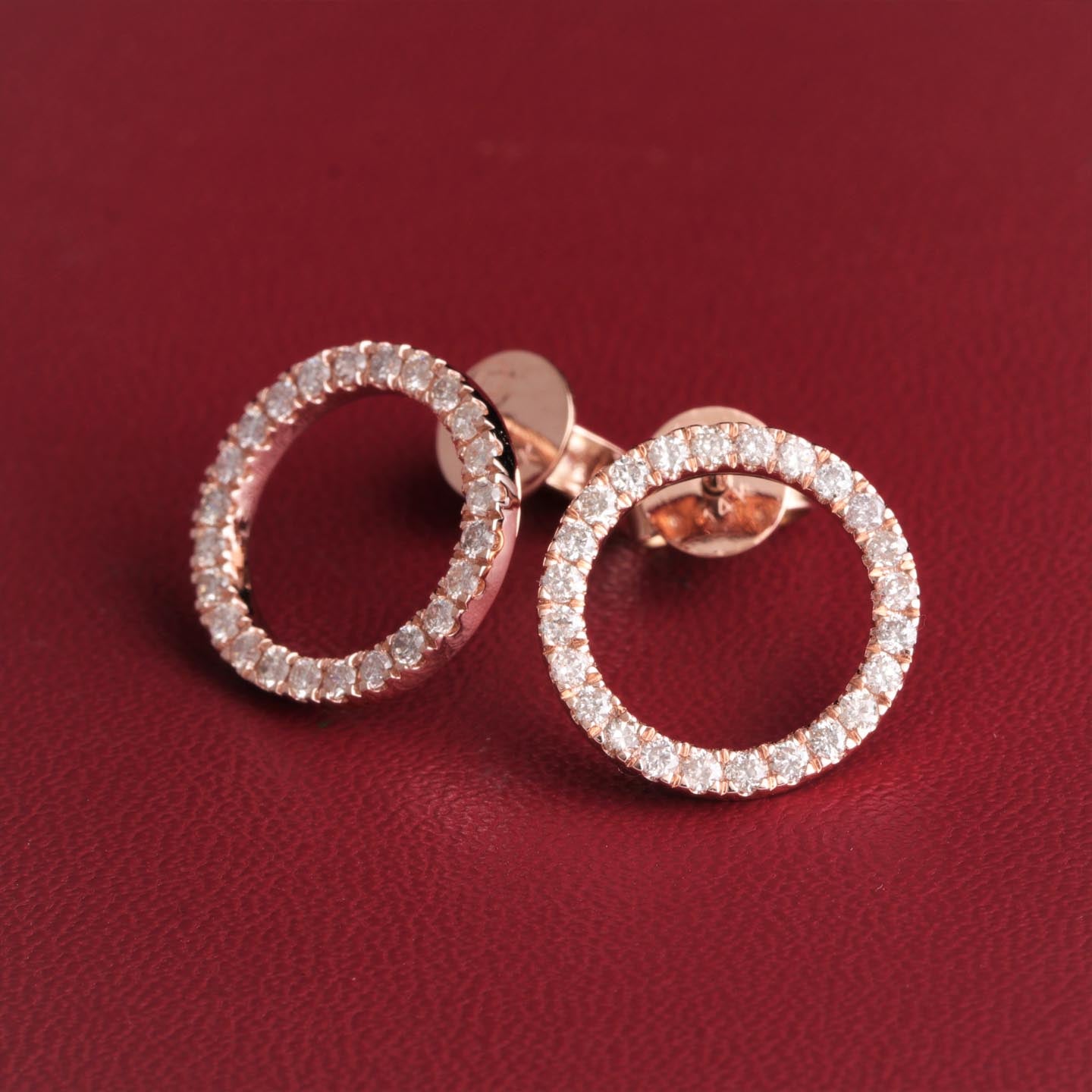 Round Silver Sparkle Stud Earrings