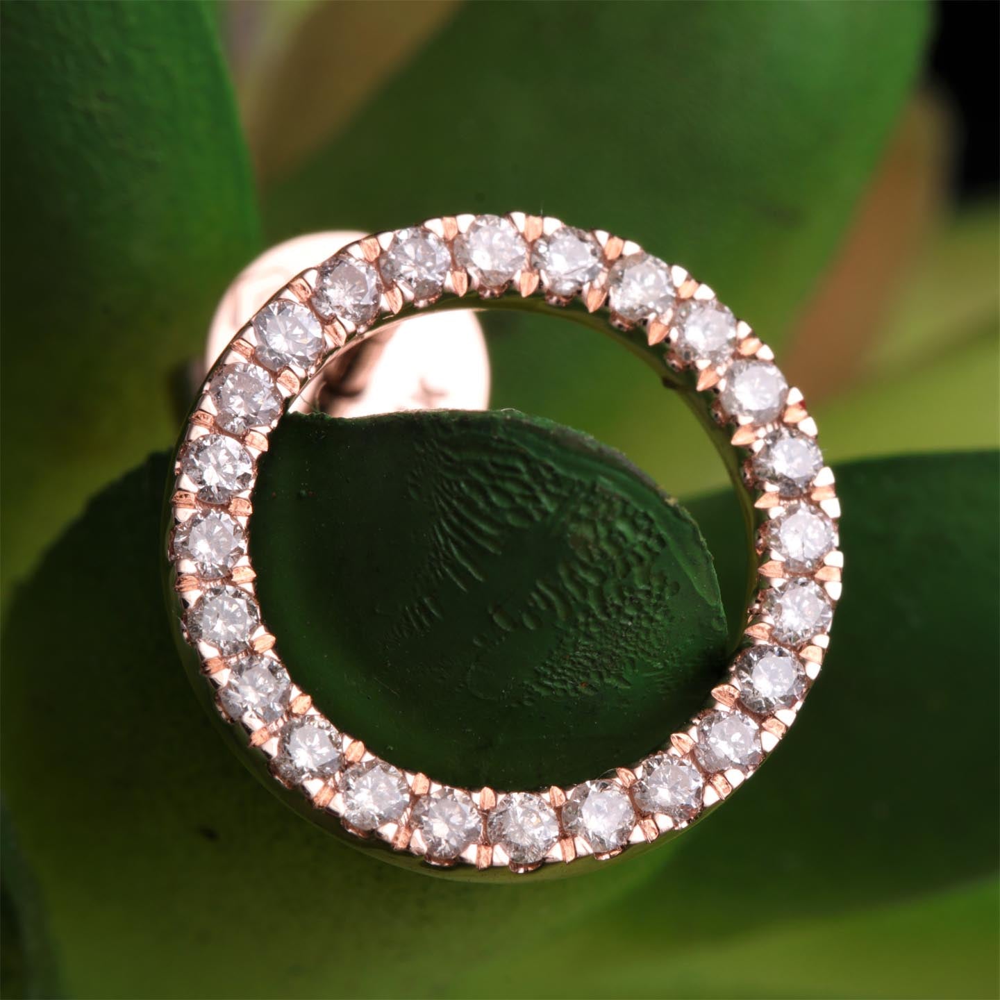 Round Silver Sparkle Stud Earrings