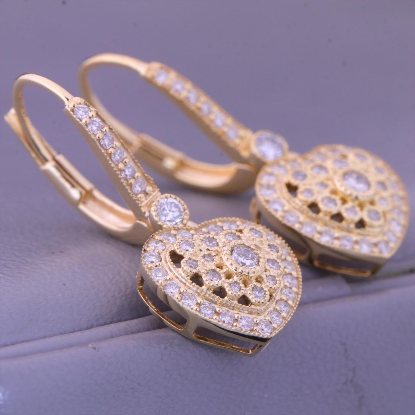 Silver Heart Drop Earrings
