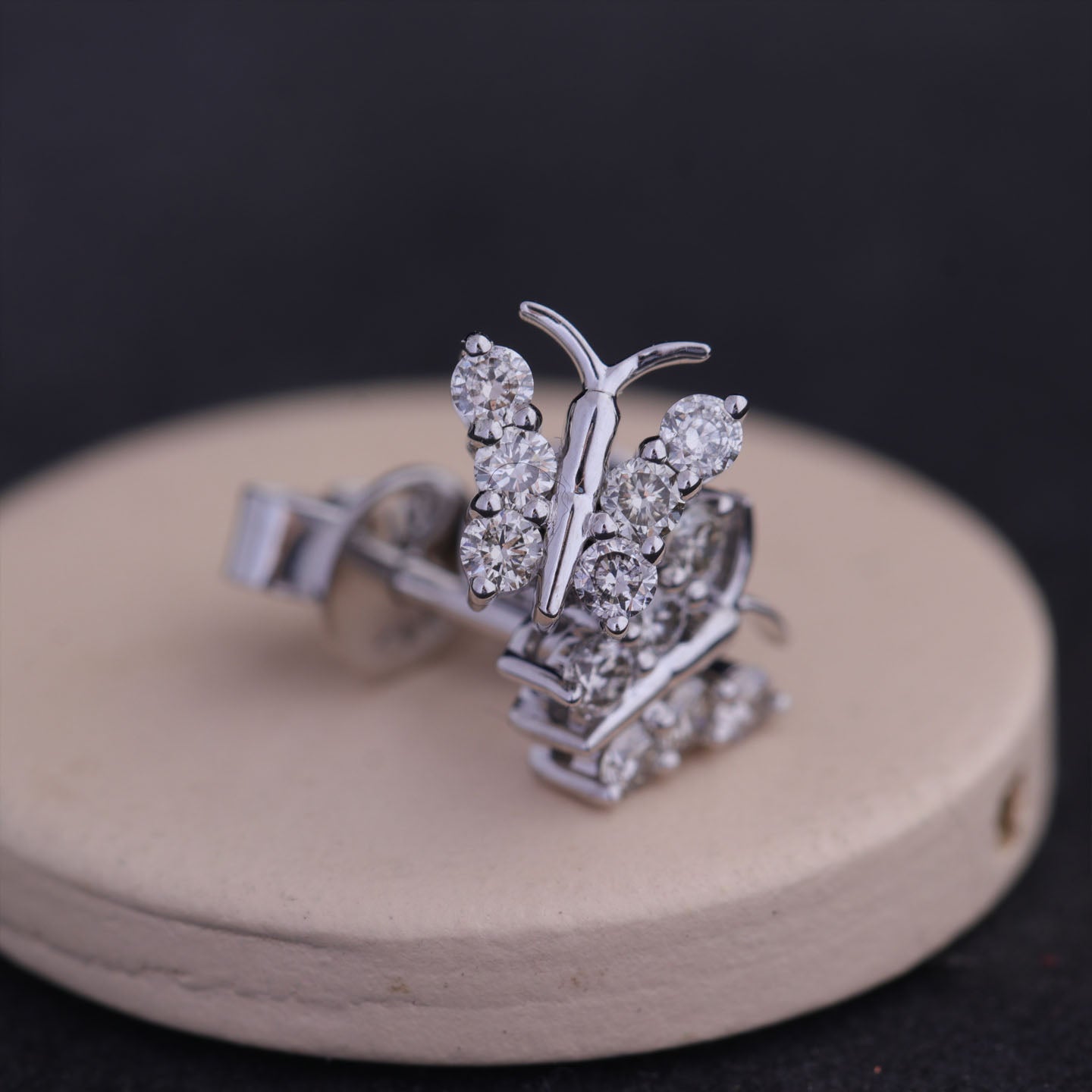 Butterfly Design Silver Stud Earrings