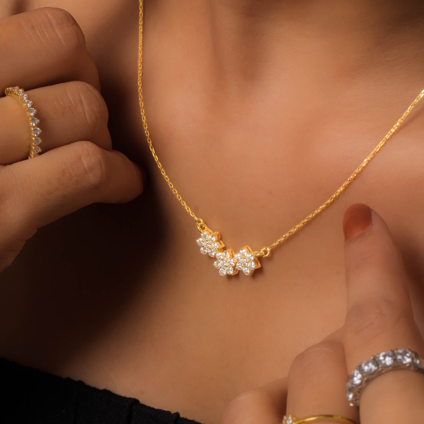 Flower Design Silver 925 Necklace
