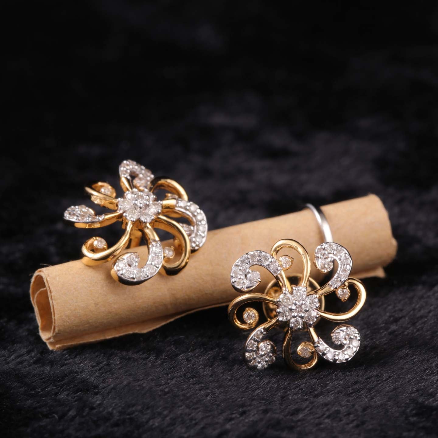 Silver Swirls Stud Earrings