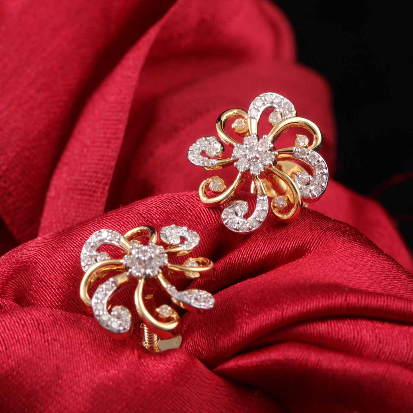 Silver Swirls Stud Earrings