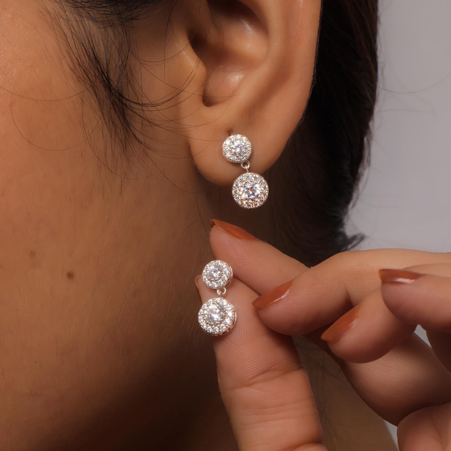 Silver Solitaire Drop Earring