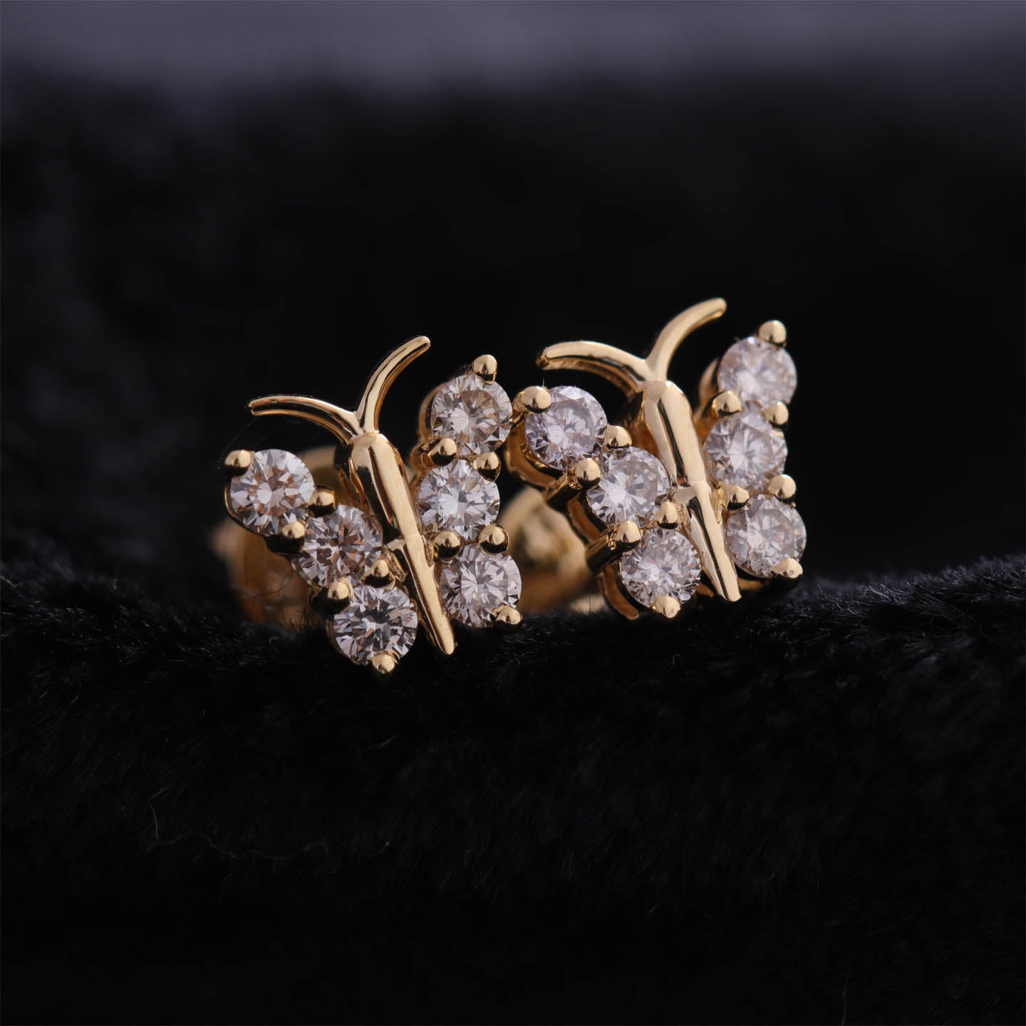 Butterfly Design Silver Stud Earrings