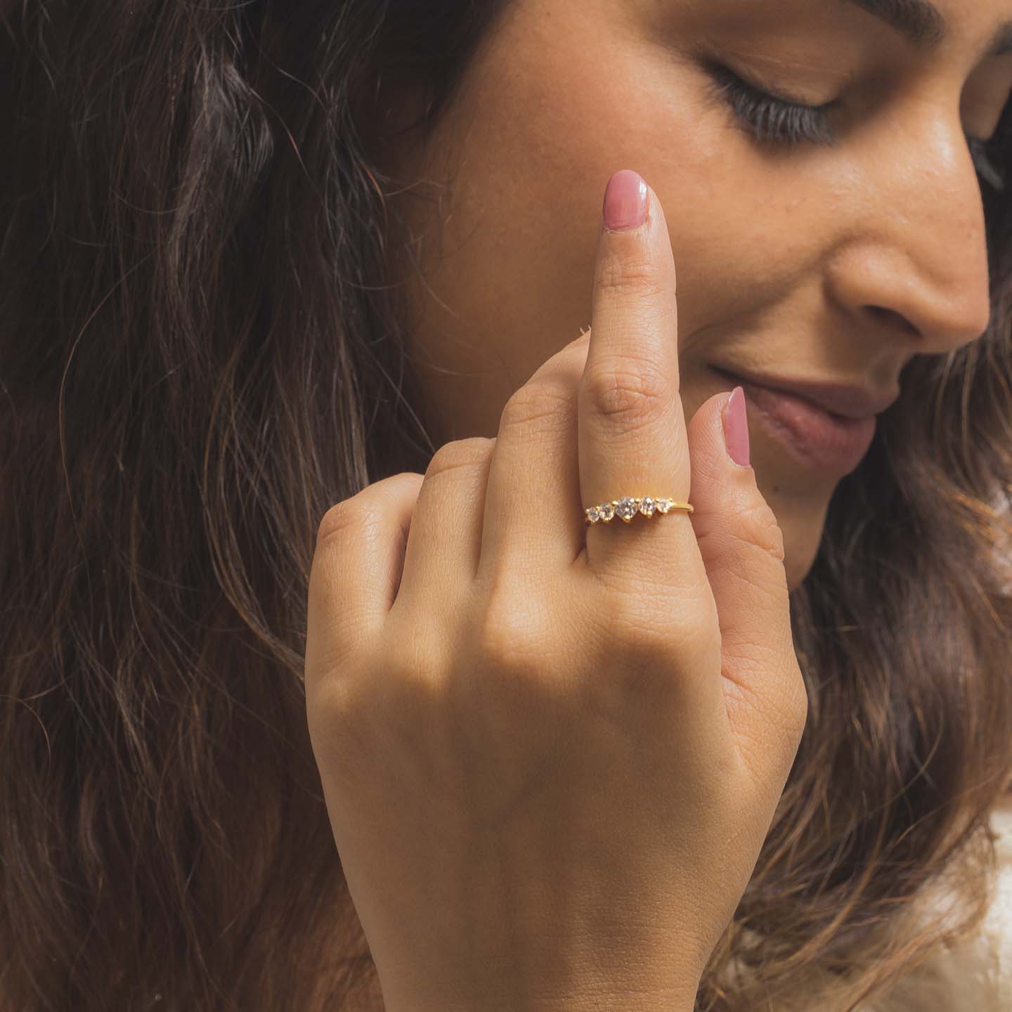 Five Stone Silver Ring