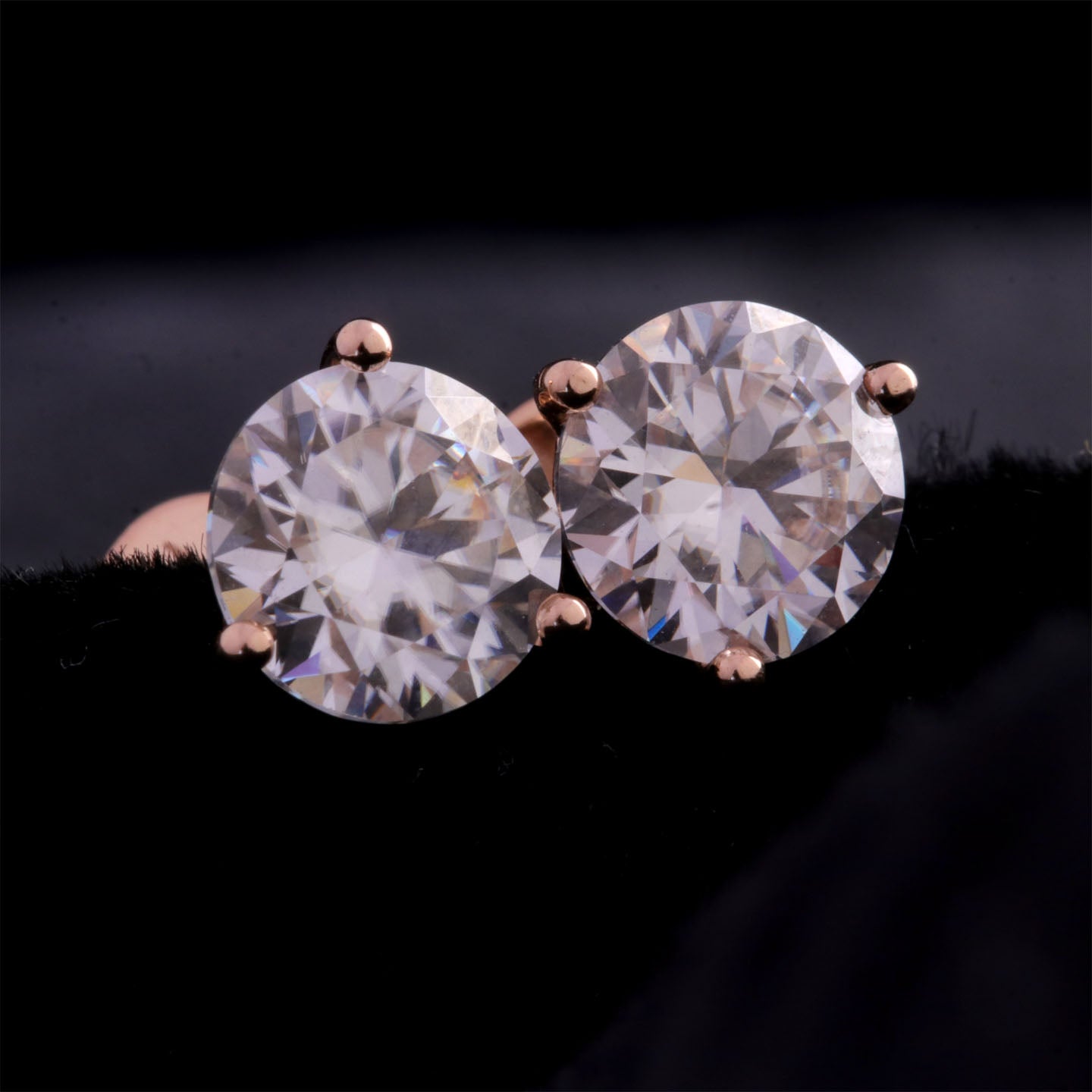 Solitaire Silver Stud Earrings