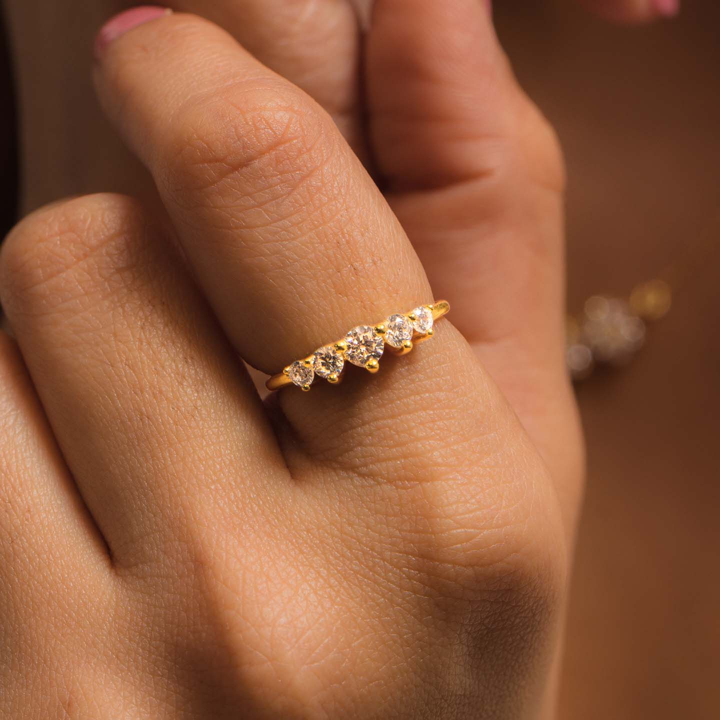 Five Stone Silver Ring