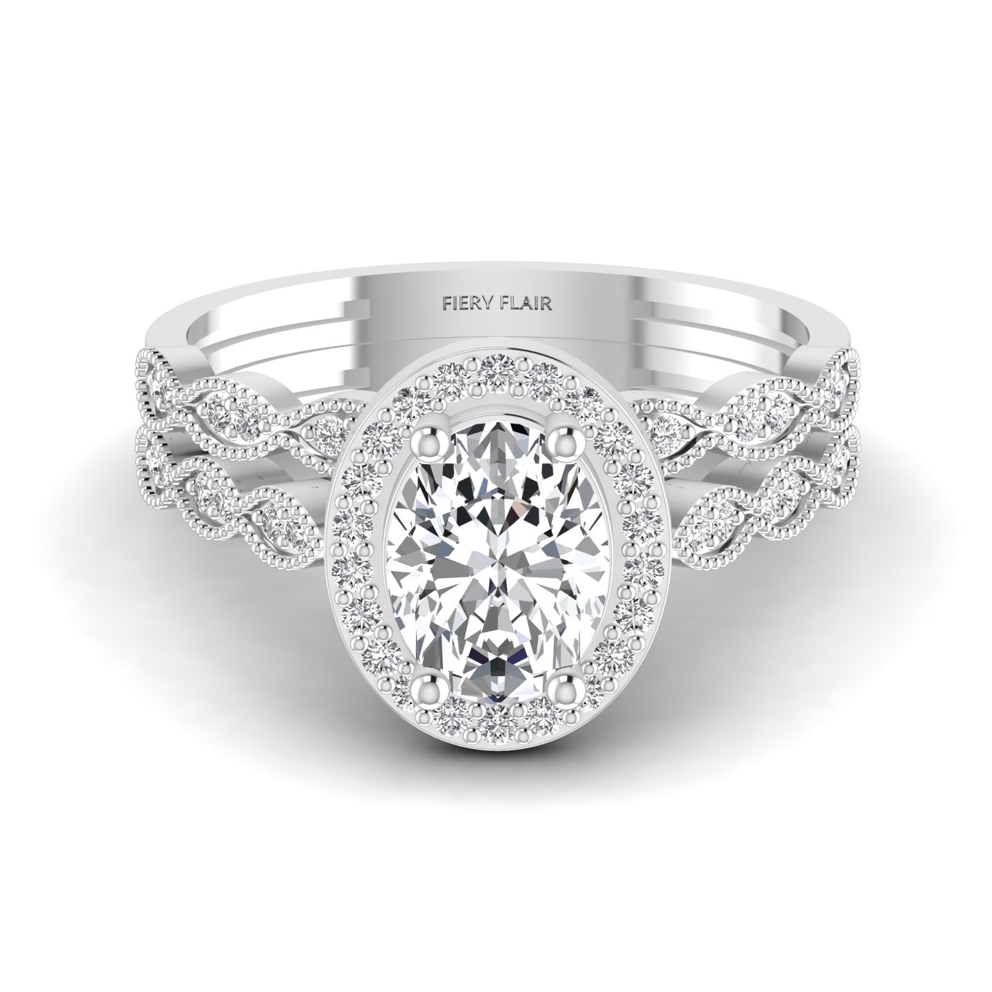 Bridal Oval Lab Diamond Ring