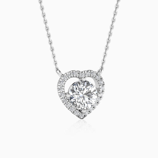 Silver Enigmatic Heart Pendant Necklace