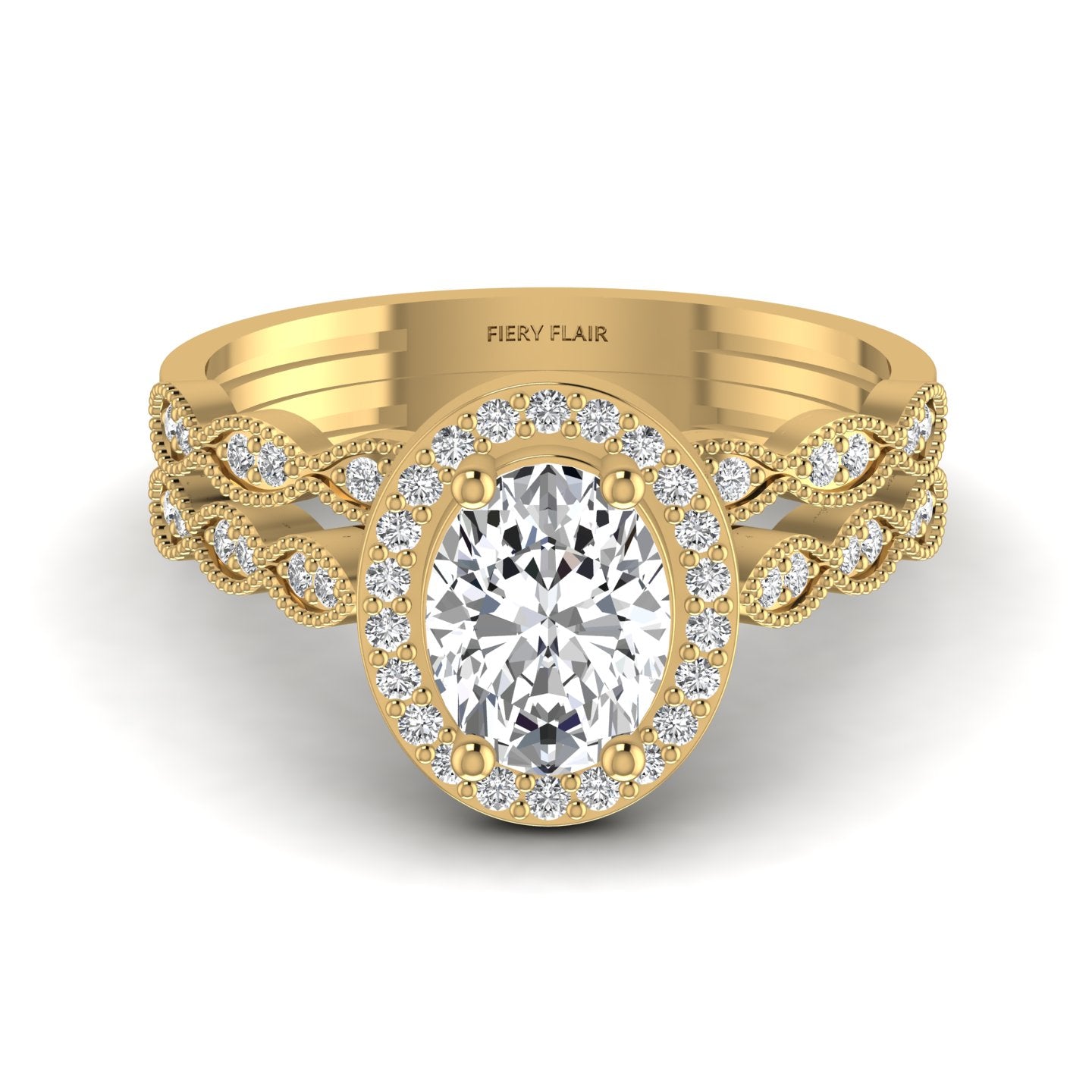 Bridal Oval Lab Diamond Ring