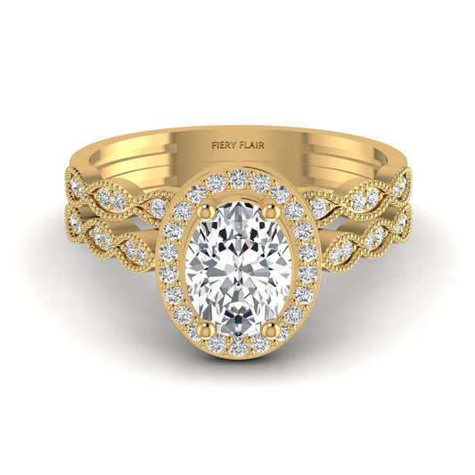 Bridal Oval Lab Diamond Ring