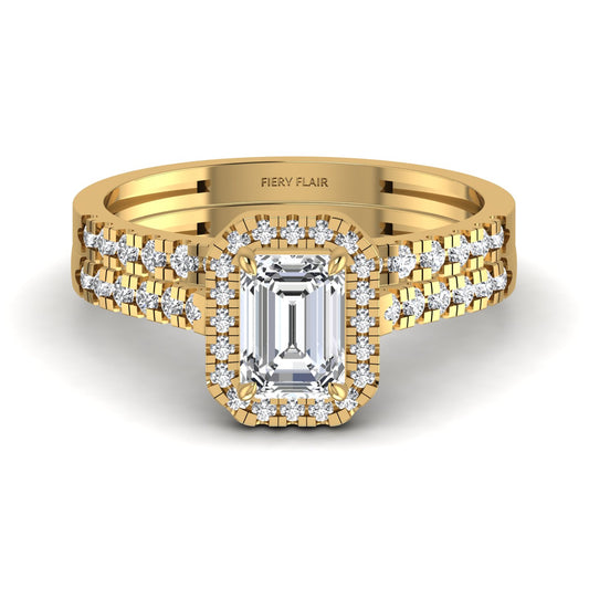 Emerald Diamond Wedding Ring