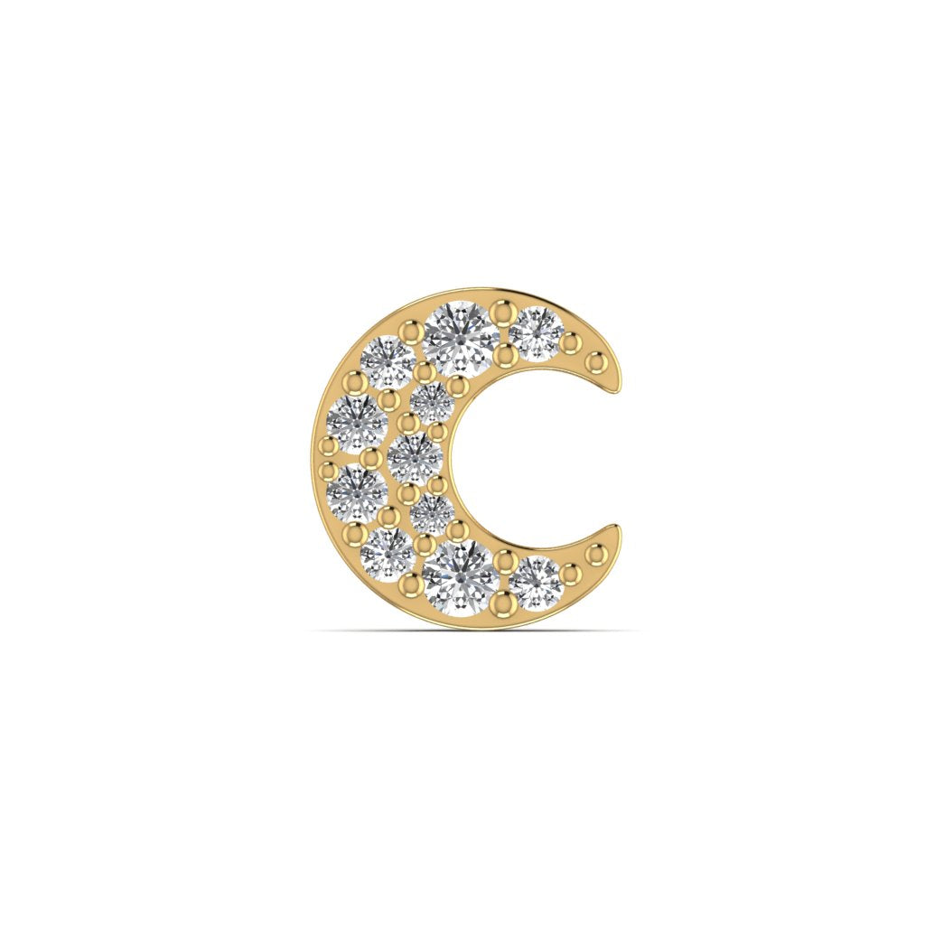 Moon shape Lab Diamond Nose Pin