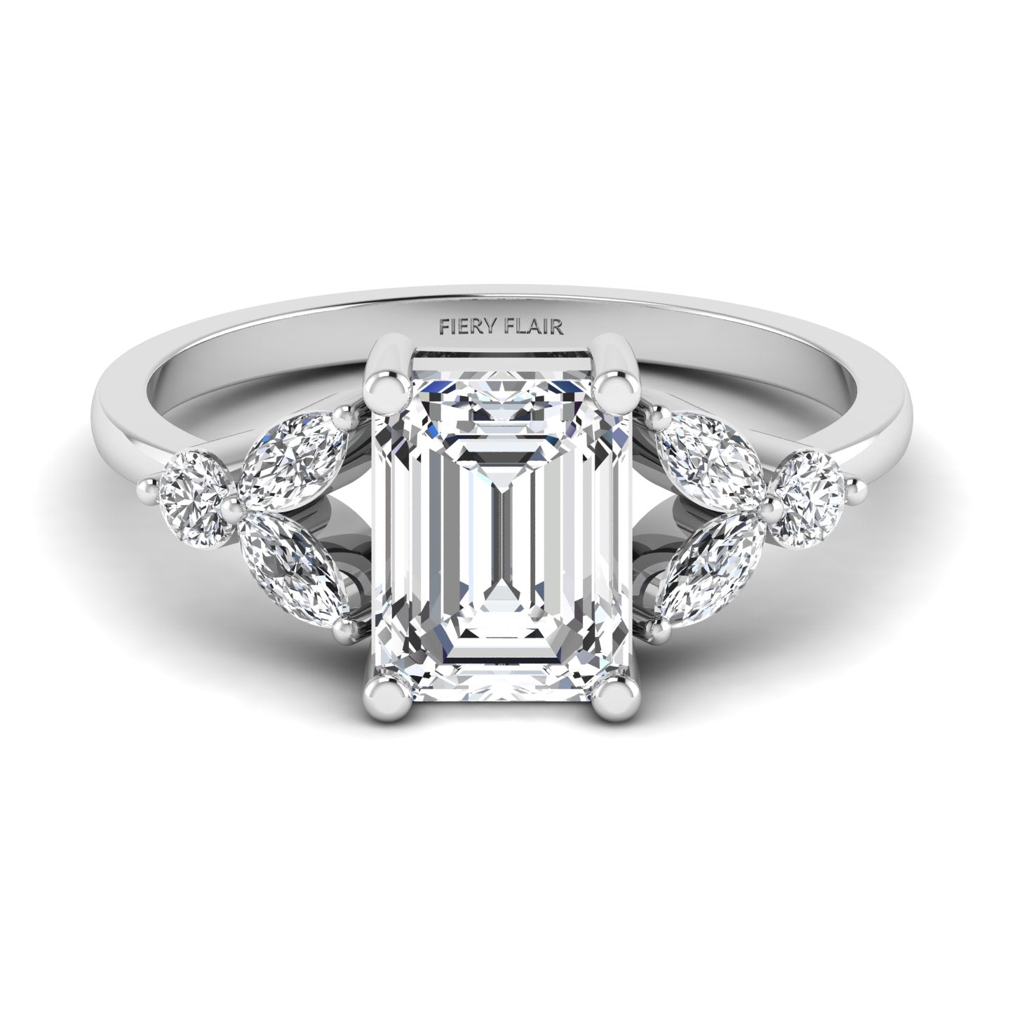 Marquise Emerald Lab Diamond Ring