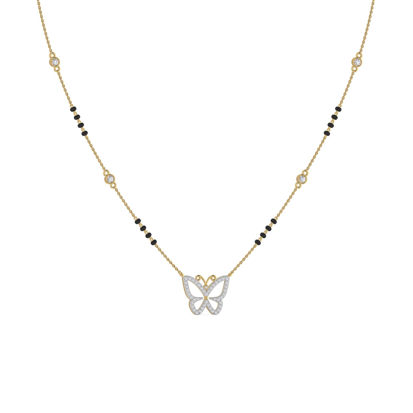 Butterfly Diamond Gold Mangalsutra