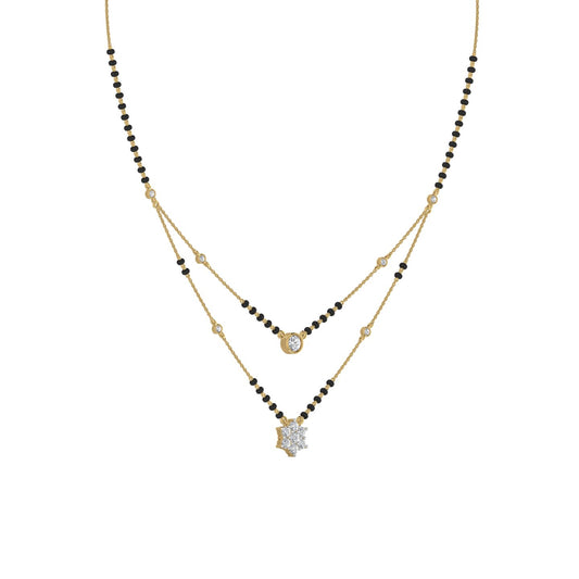 Double Layer Diamond Gold Mangalsutra