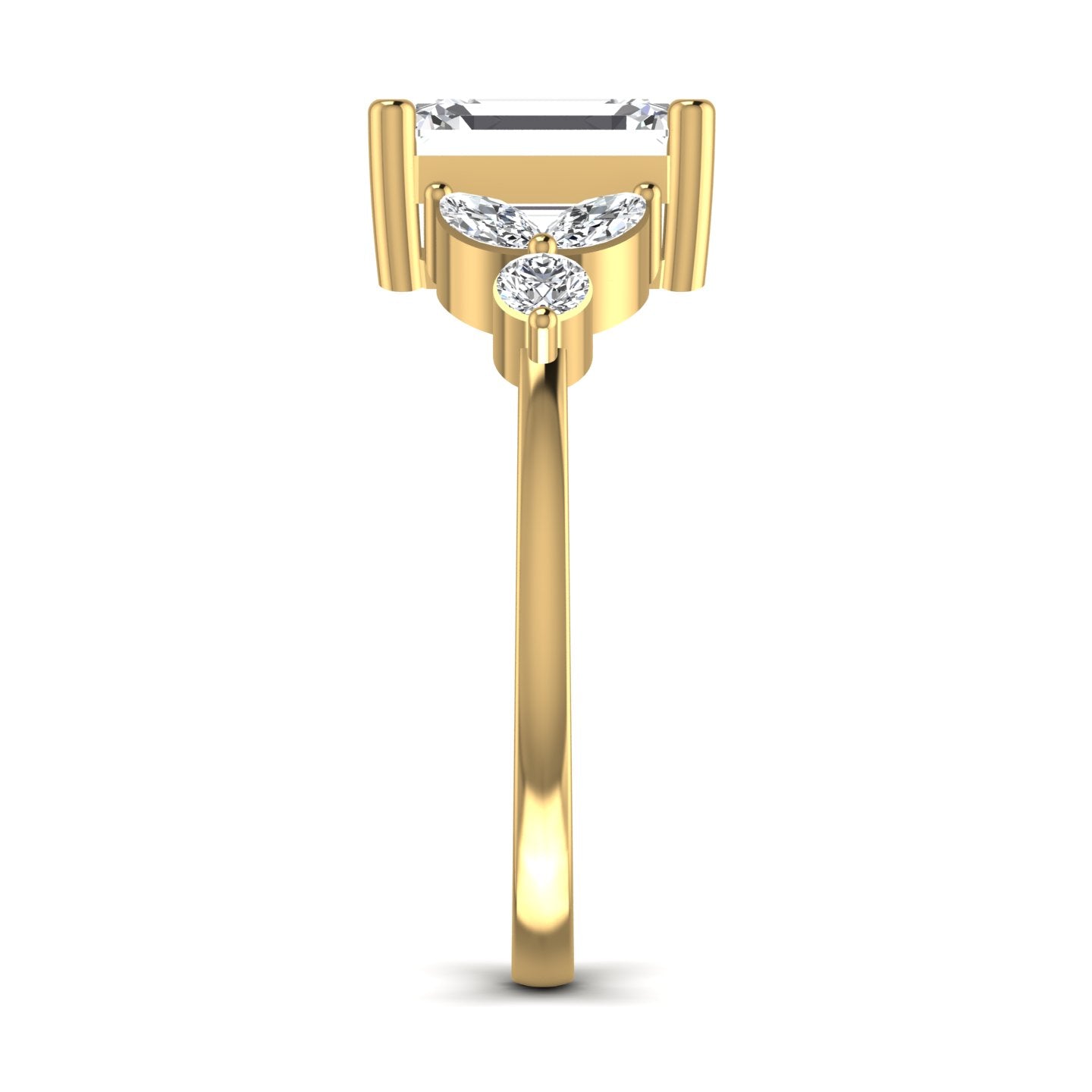 Marquise Emerald Lab Diamond Ring
