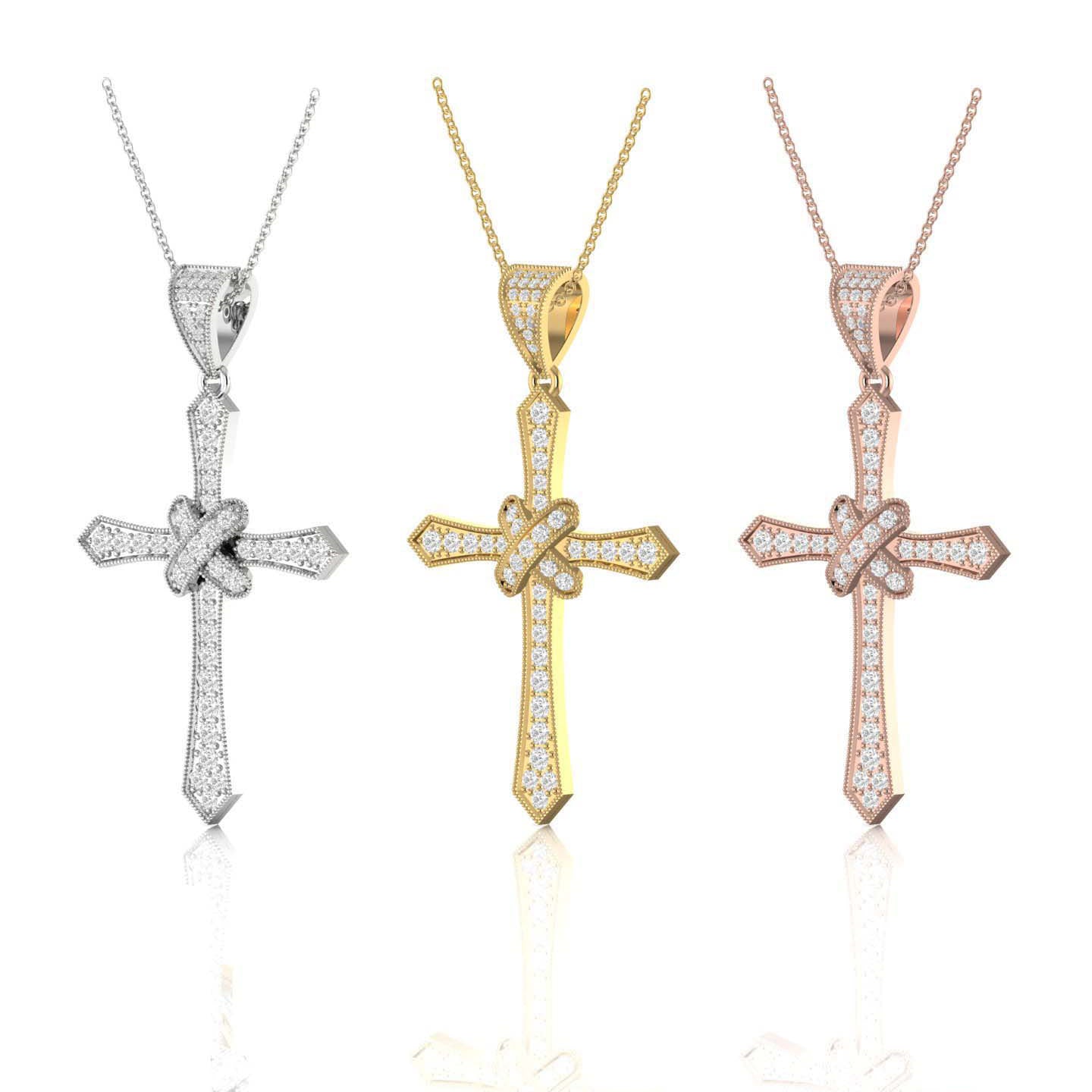 Holy Cross Diamond Pendant Necklace