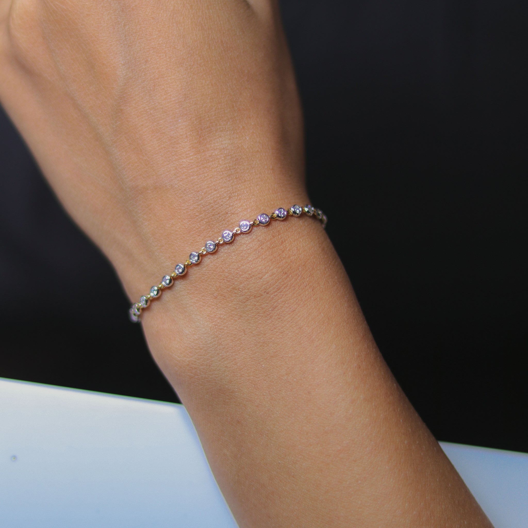 Round Diamond Gold Bracelet