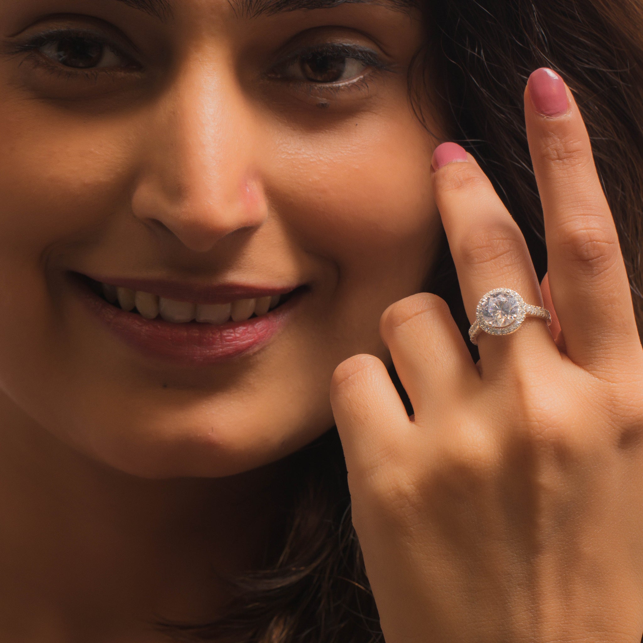 Halo Solitaire Lab Diamond Ring