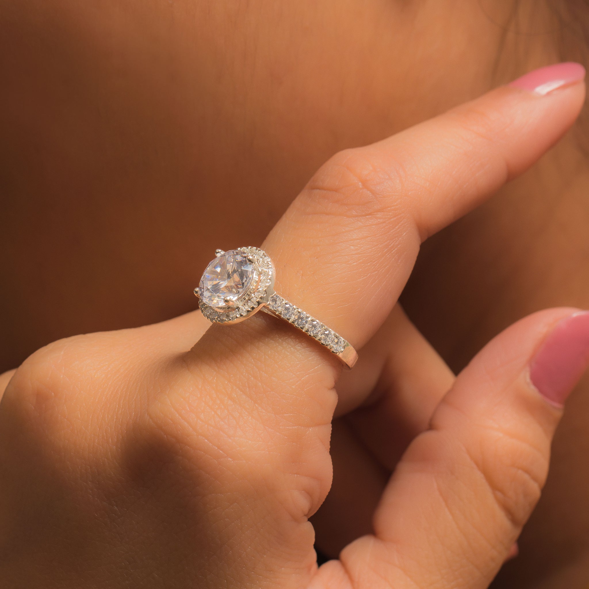 Halo Solitaire Lab Diamond Ring