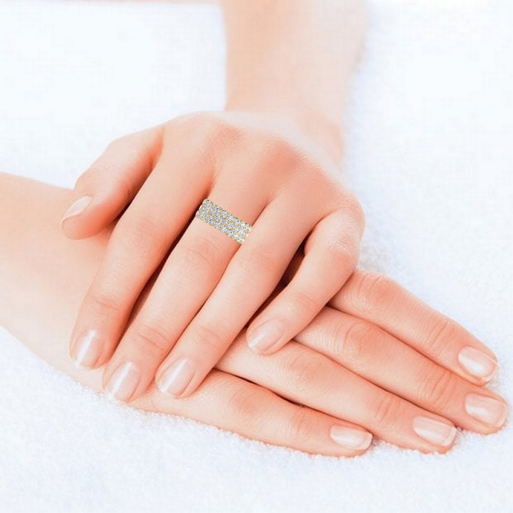 Three Layer Lab Diamond Band