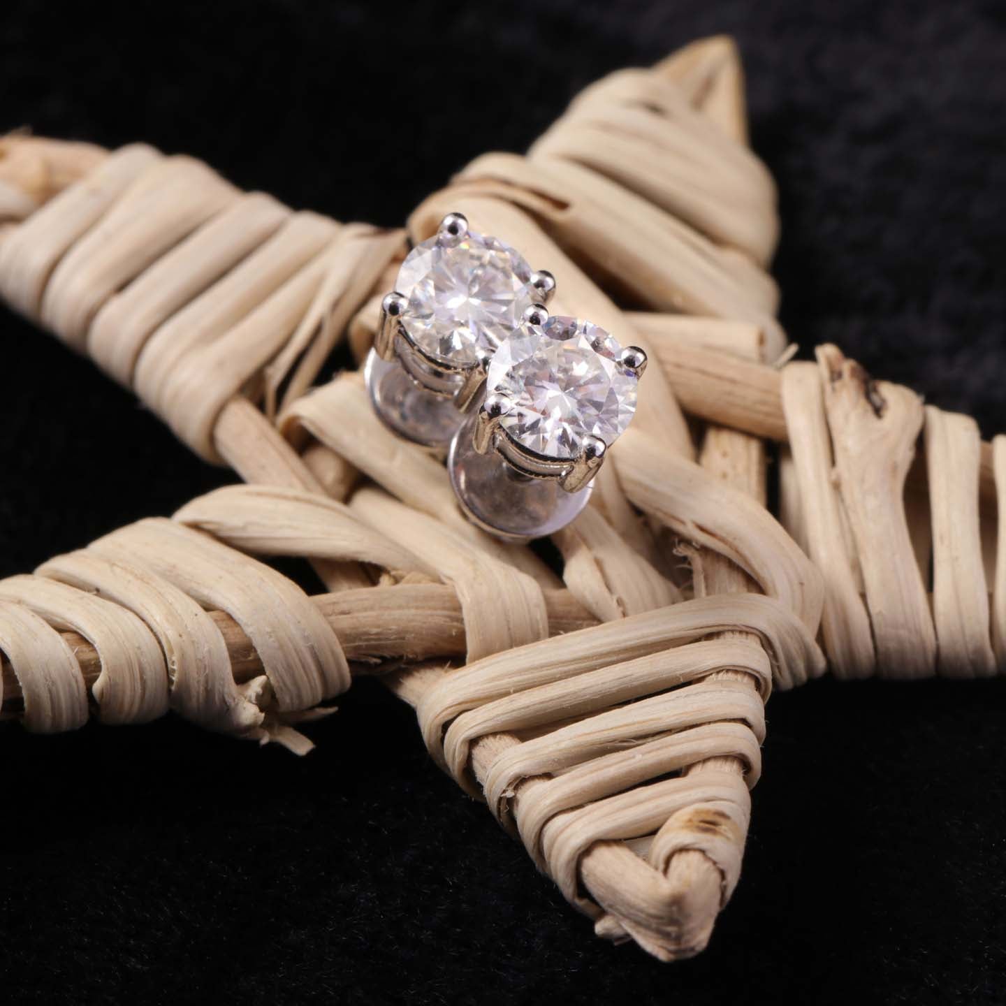 Lab Diamond Gold Stud Earring