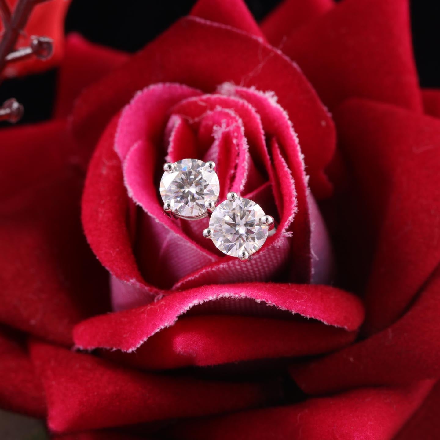 Lab Diamond Gold Stud Earring