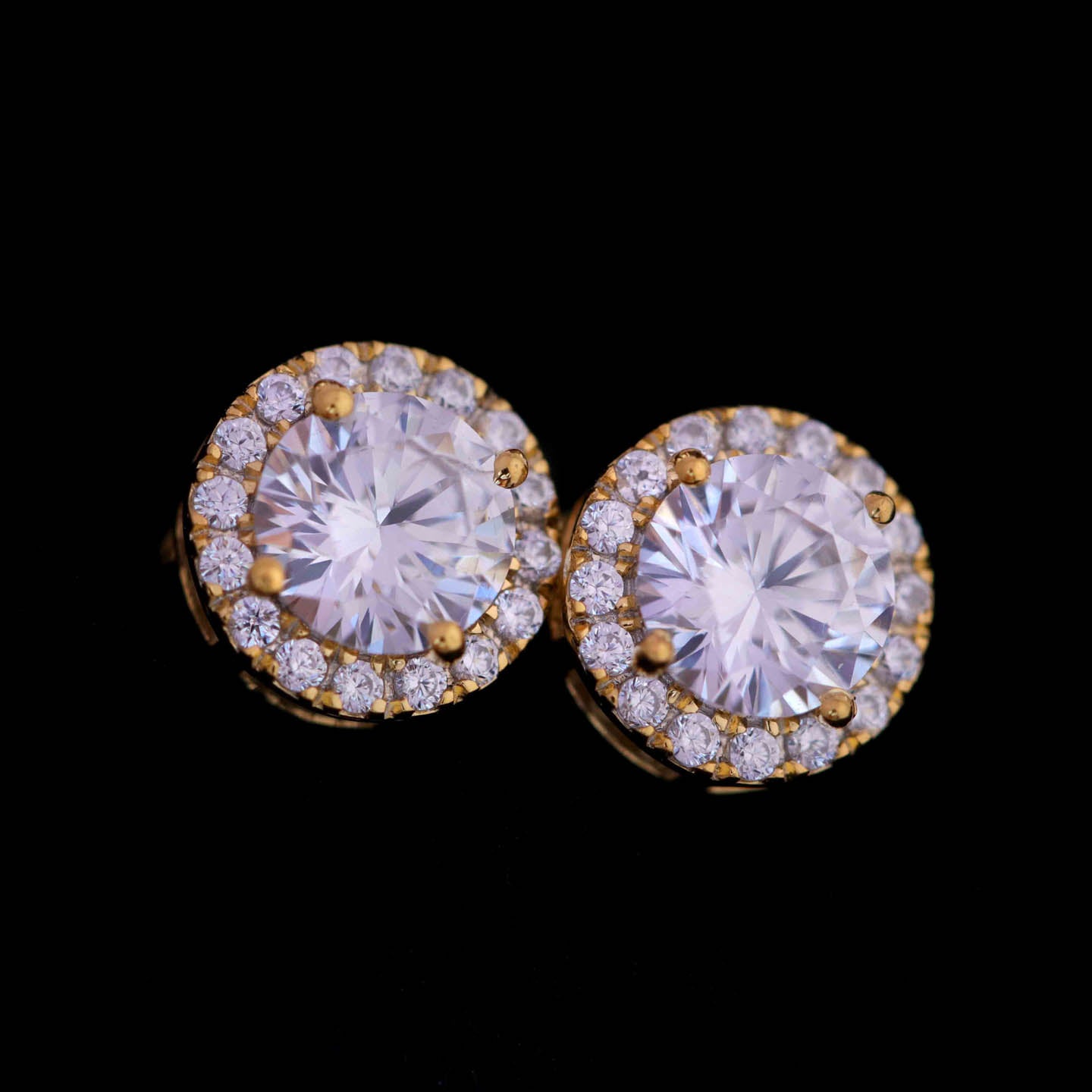 Silver Solitaire Stud Earrings