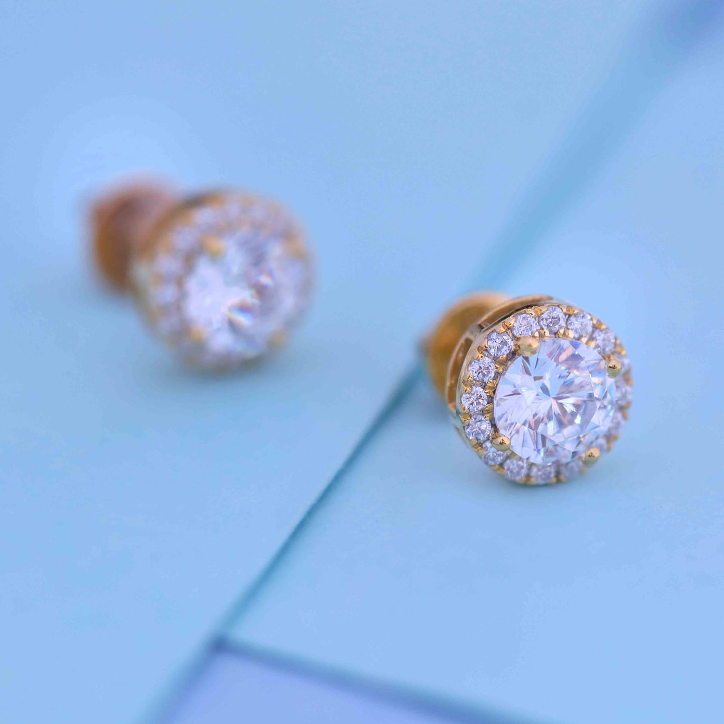 Silver Solitaire Stud Earrings