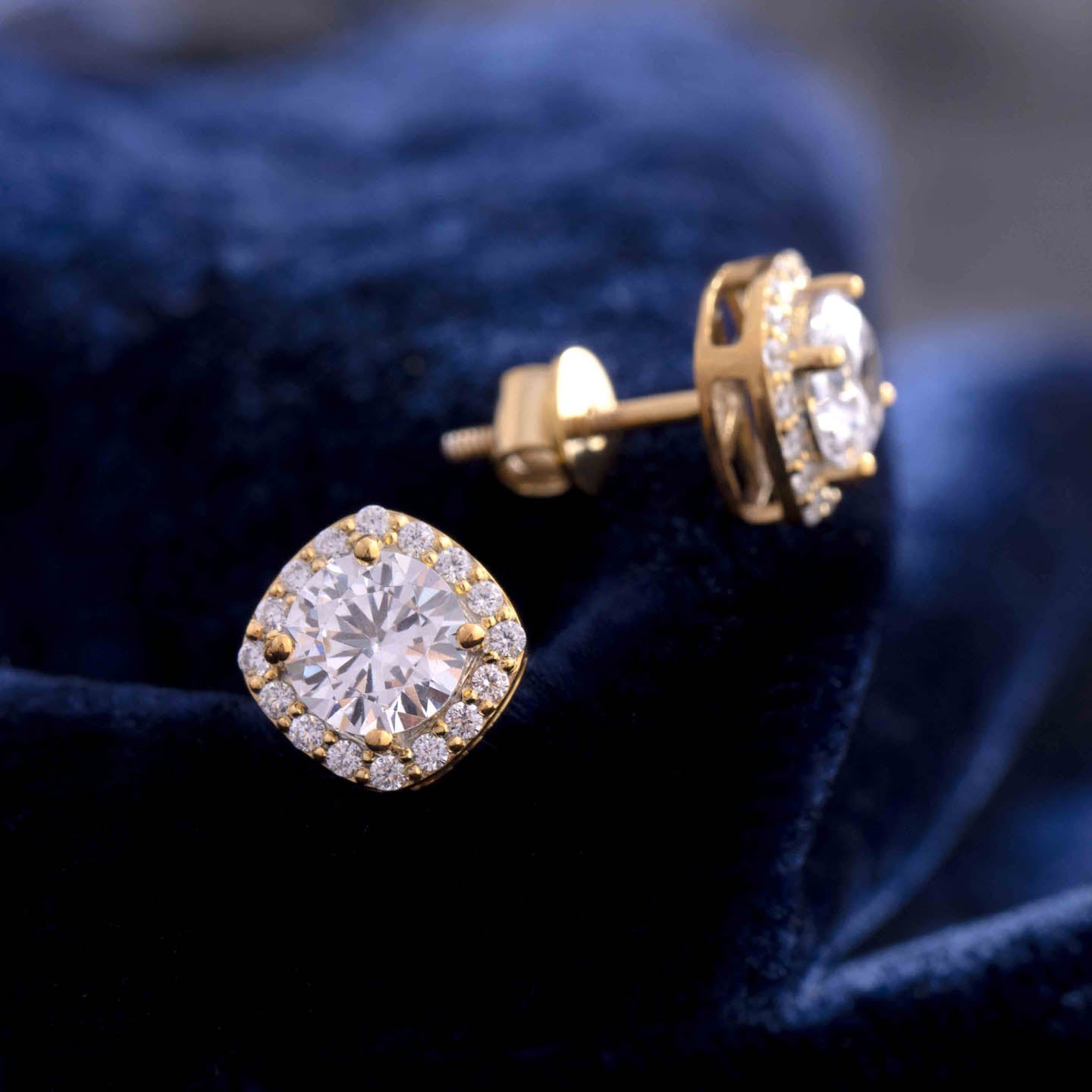 Silver Solitaire Stud Earrings