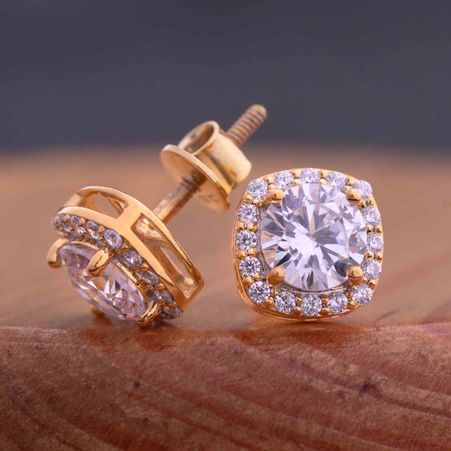 Silver Solitaire Stud Earrings