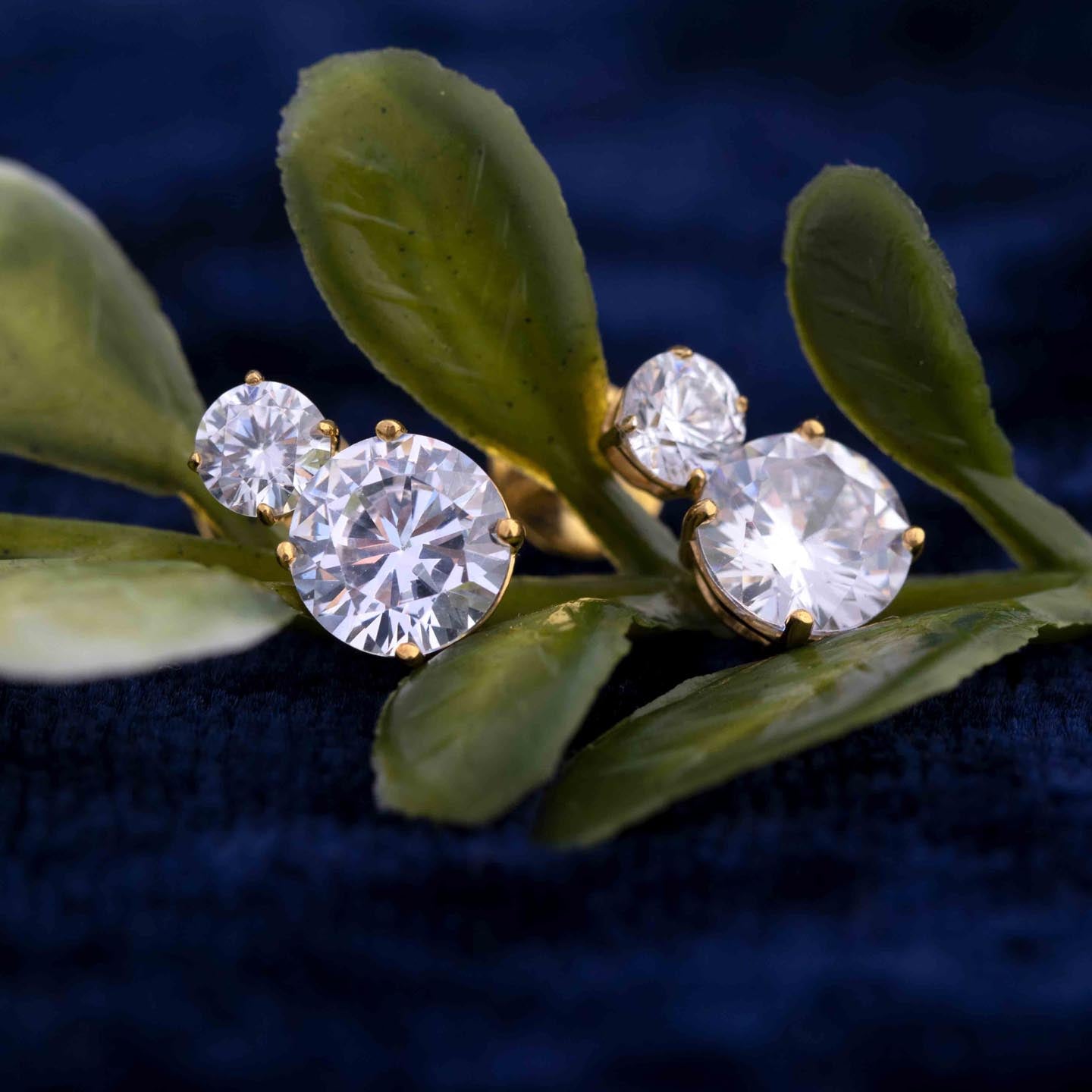 Silver Solitaire Drop Earrings