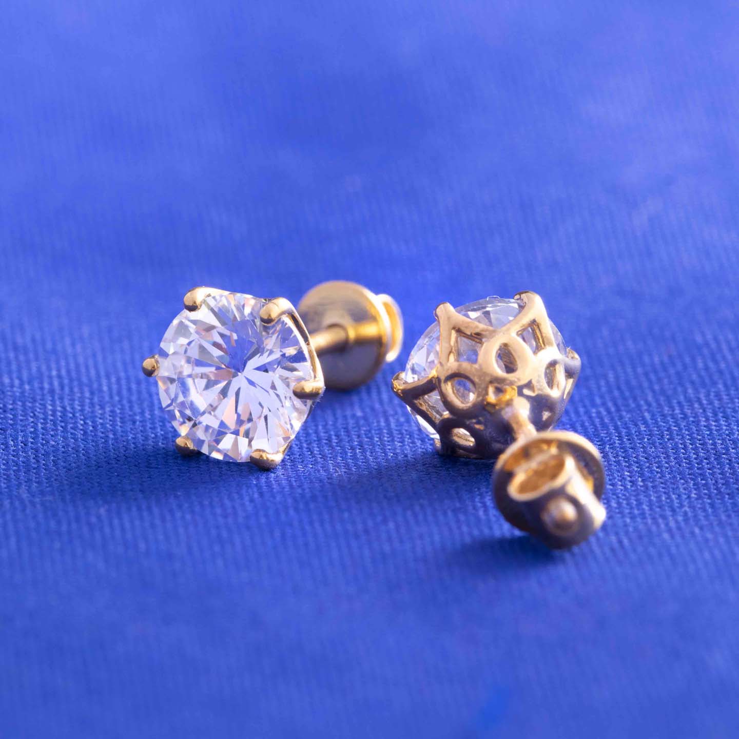 Diamond Gold Stud Earrings