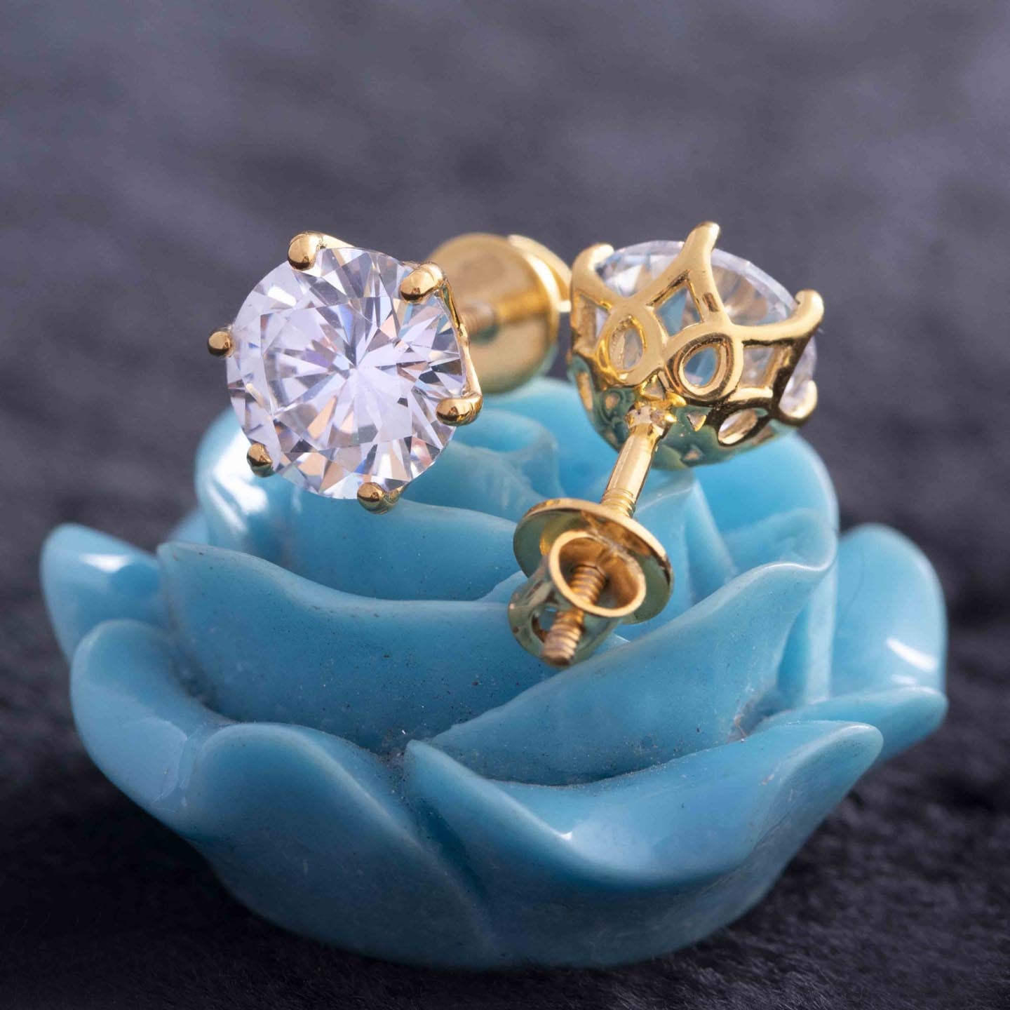 Diamond Gold Stud Earrings