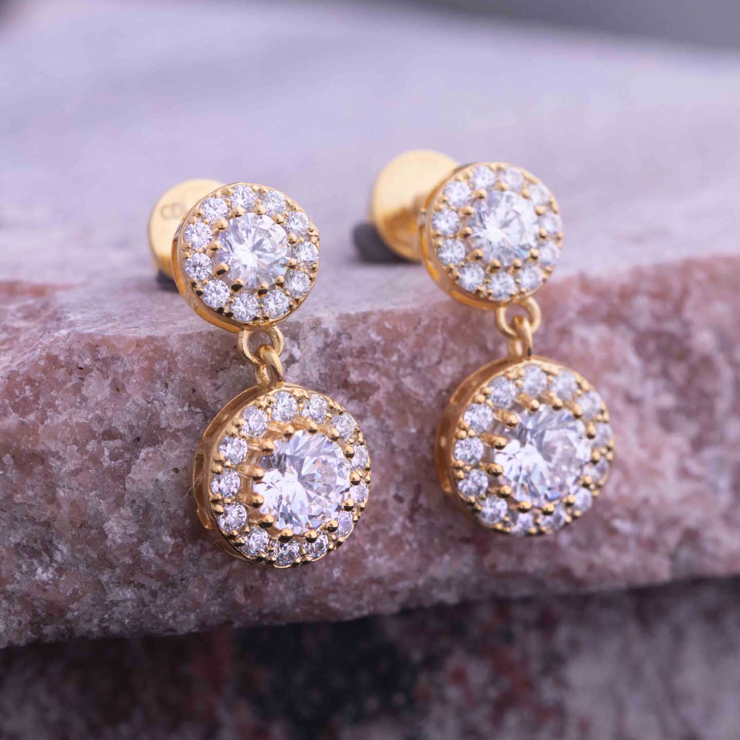 Silver Solitaire Drop Earring