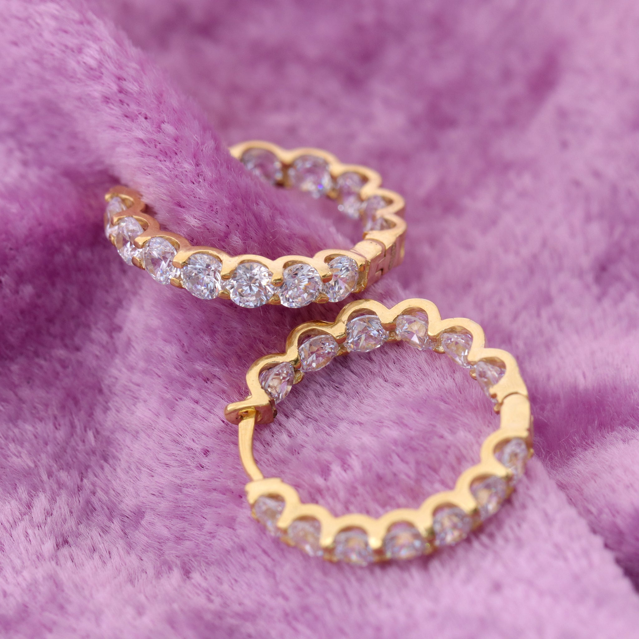 Lab Diamond Hoop Earring