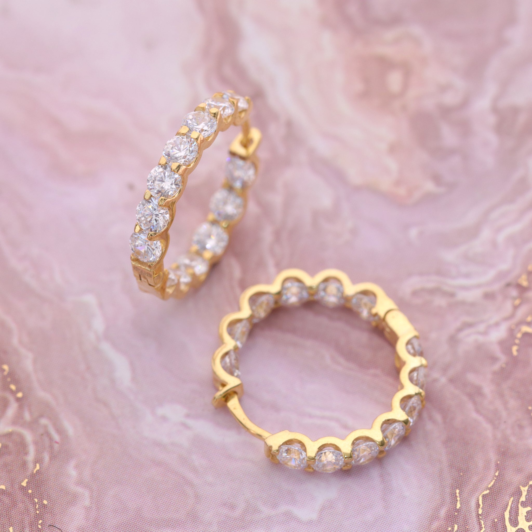 Lab Diamond Hoop Earring