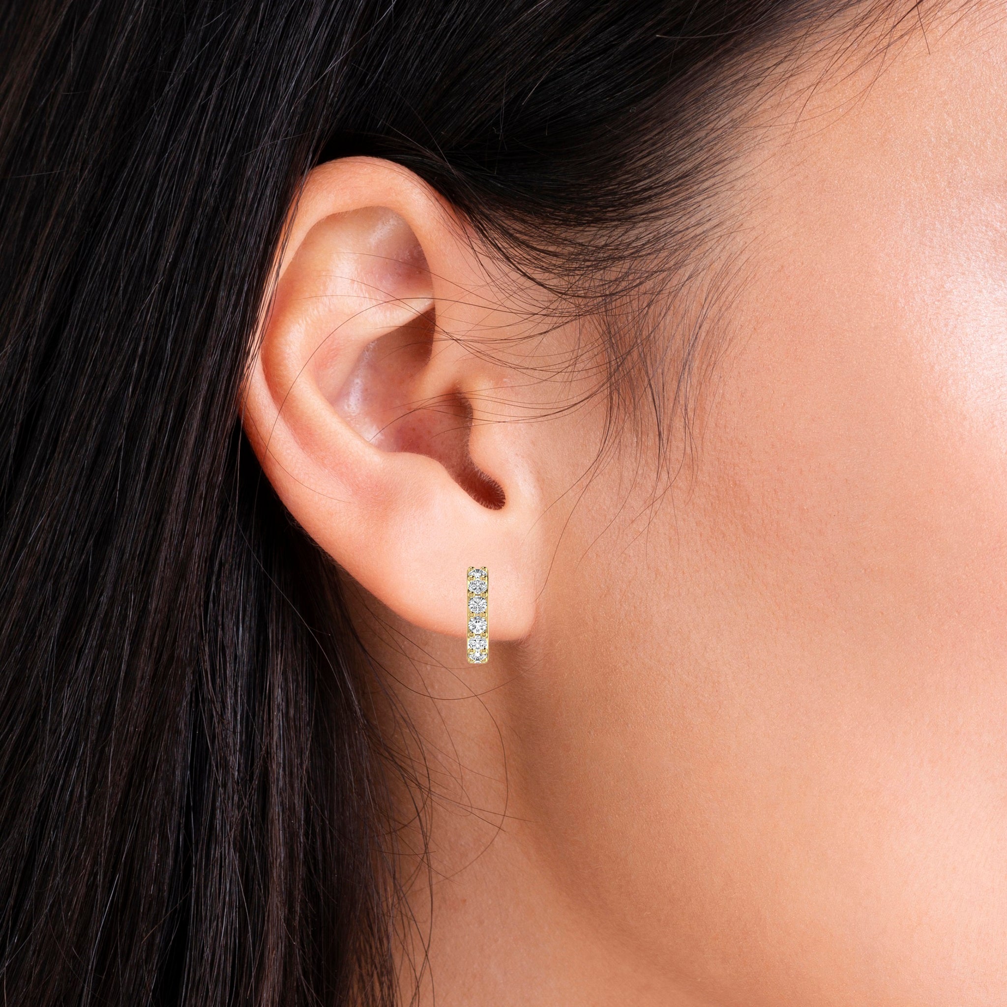 Lab Diamond C-Hoop Earring