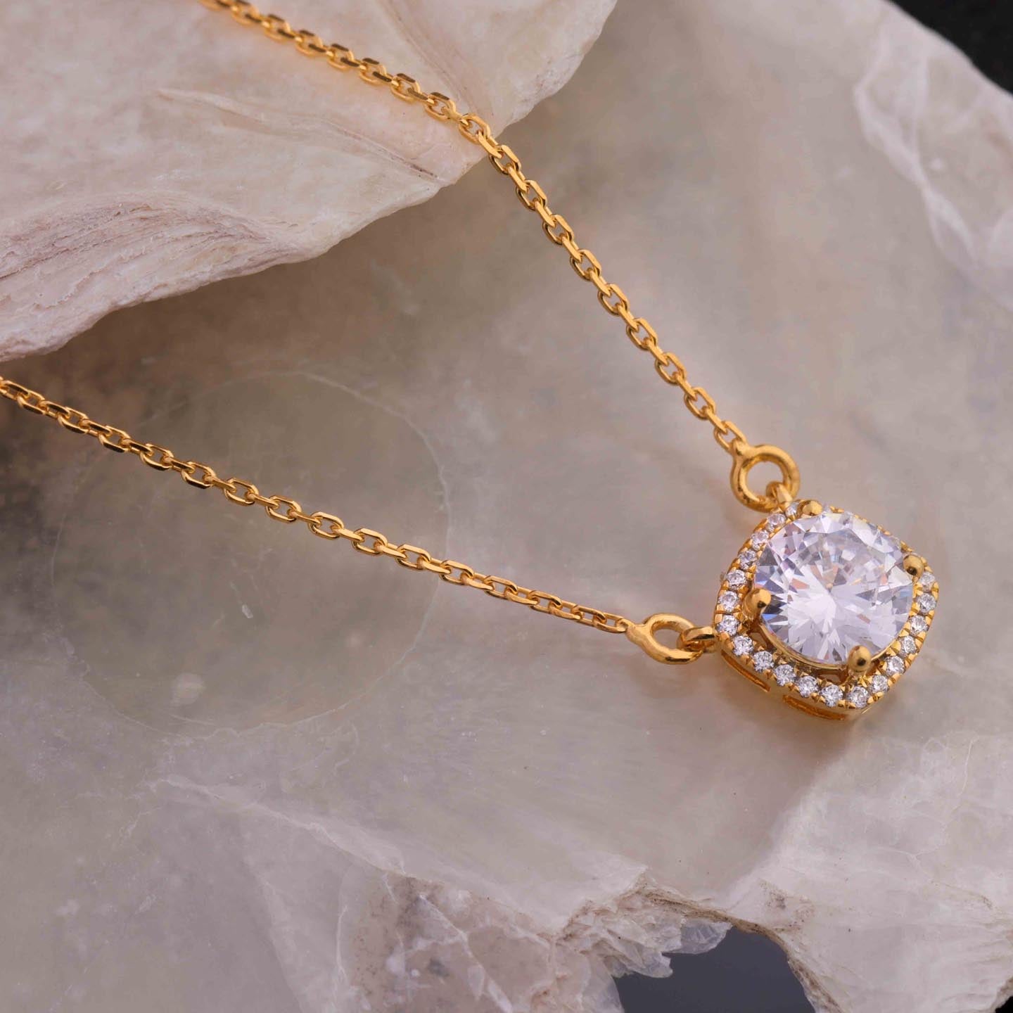 Silver Solitaire Pendant Necklace