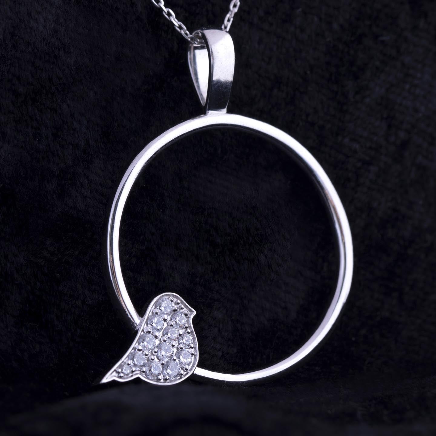 Bird Silver Pendant Necklace