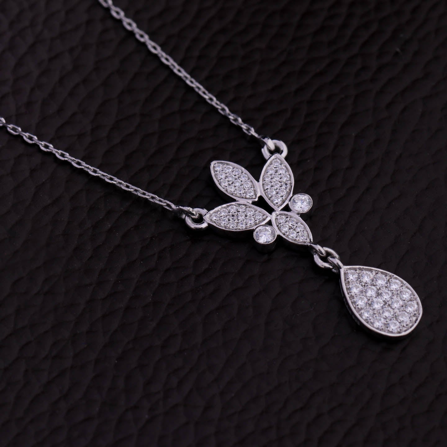 Floral Silver Pendant Necklace