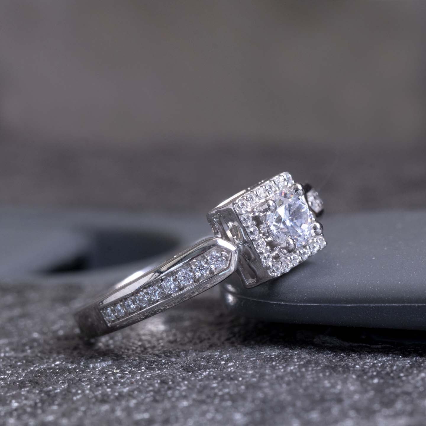 Square Split Silver Ring