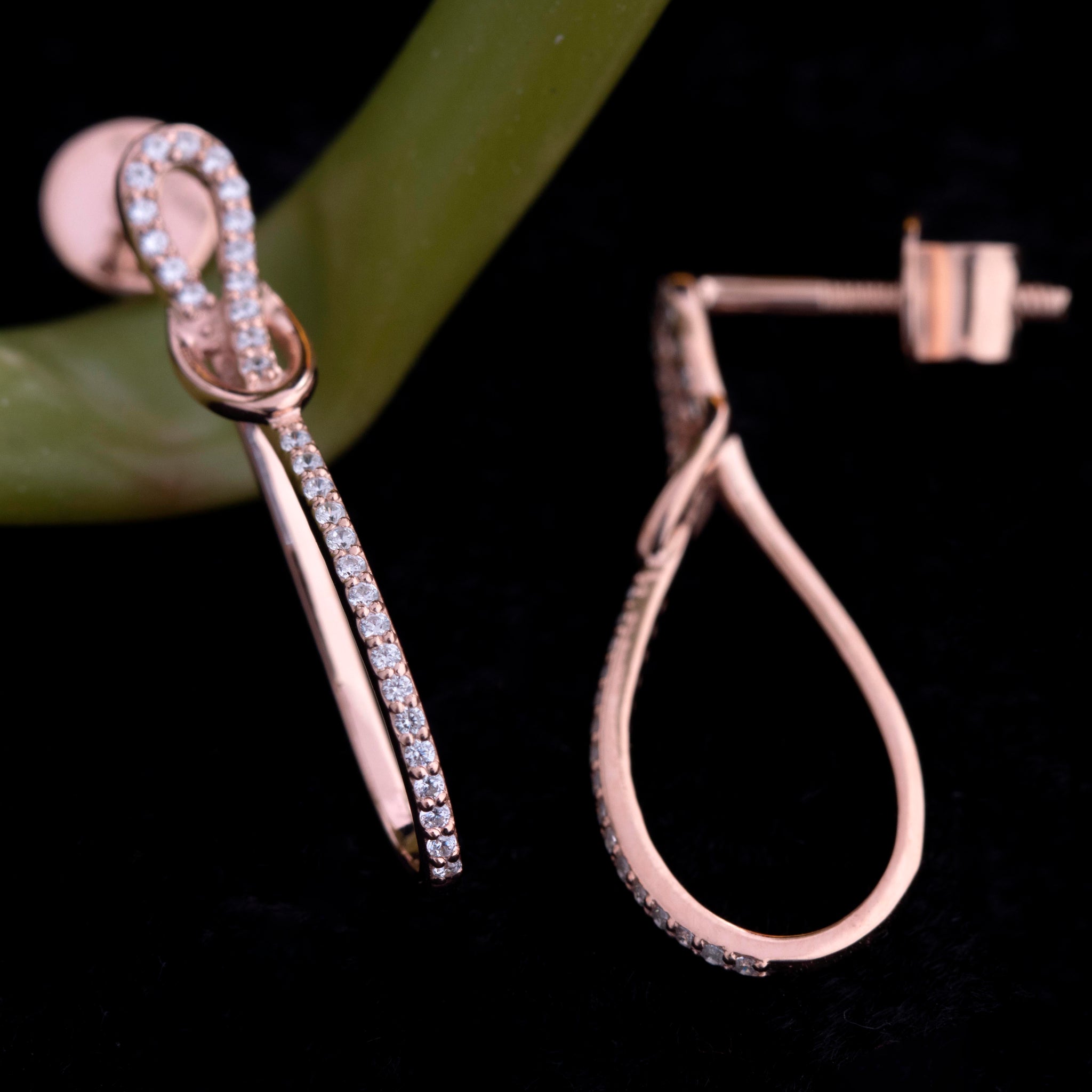 Silver Twisted Drop Earrings