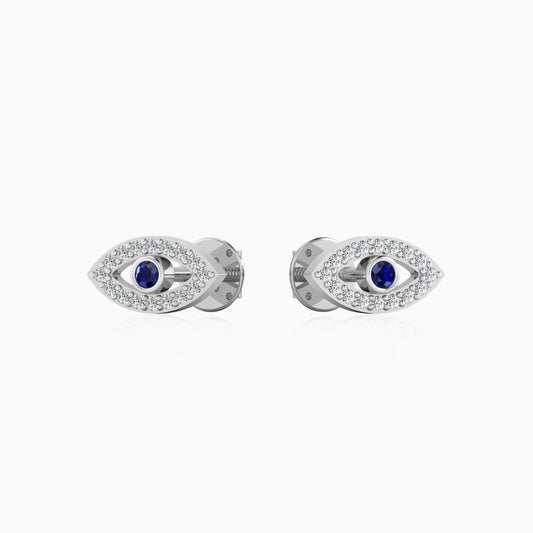 Evil Eye Silver Stud Earrings